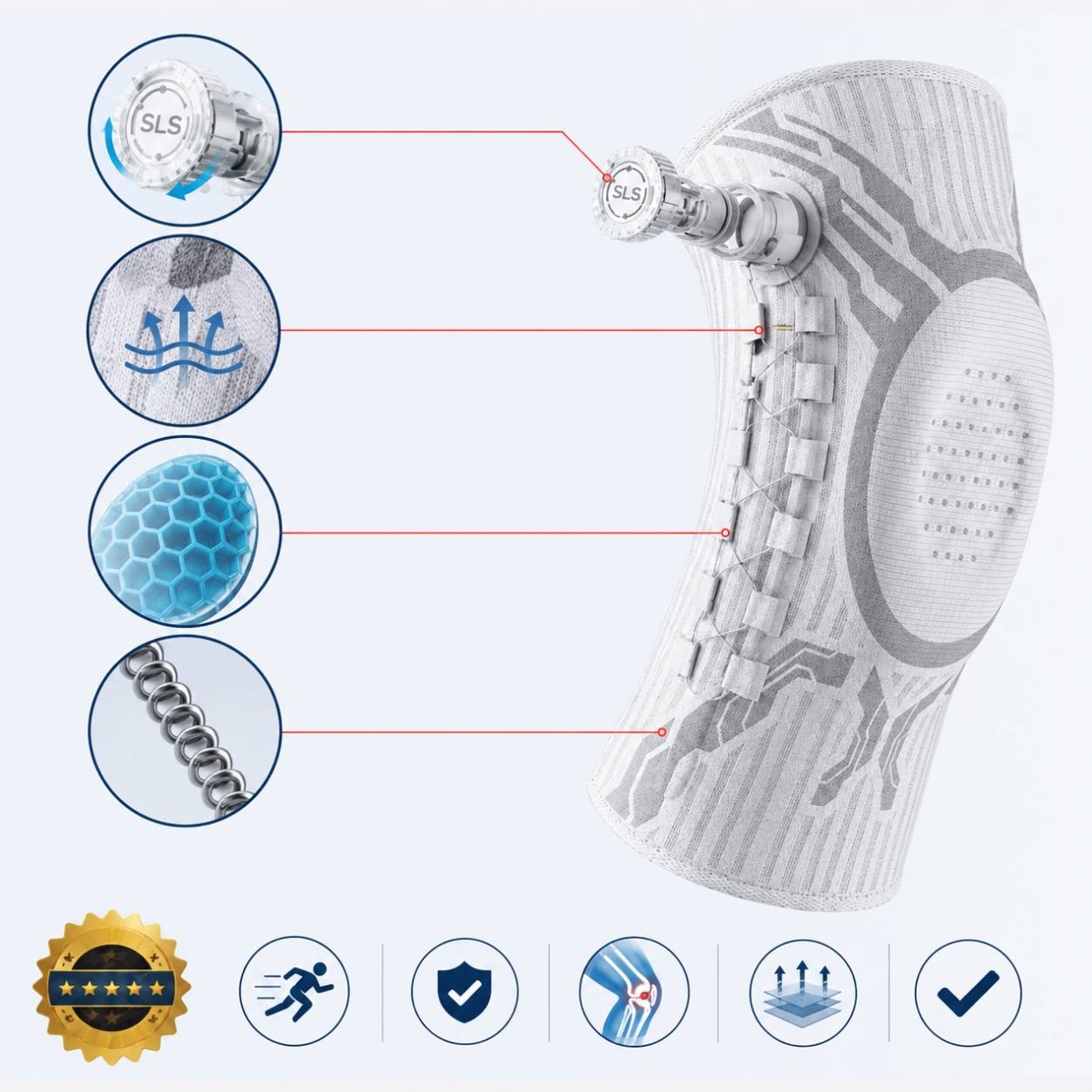 Rodillera De Soporte Sin Dolor